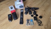 Canon EOS 600D + 3 obiektywy 18-55 55-250 + lampa 580EX II + torby ZESTAW