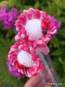  Kokardki na włosy ręcznie robione na szydełku 