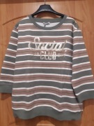 Bluza Megi lxl oliwka z beżem, pasy