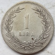 Turcja 1 lira 1948 7,5g Ag 600