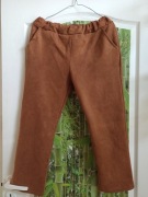 Spodnie camel szerokie proste nogawki 