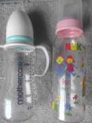 2 butelki plastikowe (Mothercare i Nuk) dla niemowlaka, używane
