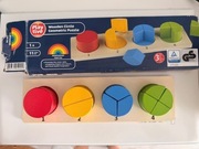 Drewniana układanka geometryczna klocki Montessori