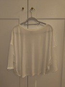 Biała, lekka, szeroka bluzka, dwumateriałowa, H&M, rozm. 36/S 