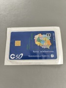 18 D. Mapa Polski nr 3. Karta telefoniczna chipowa w folii.