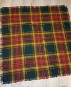 PRL chusta w czerwoną kratę, najprawdopodobniej Cepelia vintage 