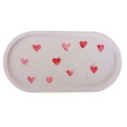 OWALNA  taca dekoracyjna w serduszka z gipsu 18cm MANUFAKTURA PKO