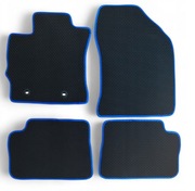 4x Dywaniki Samochodowe EVA / Audi A4 B8 (2007-2015) / czarno + niebieskie