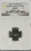 5  groszy 1939 - NGC ms 63