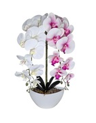 Sztuczny Storczyk gumowy w Doniczce Dwa Pędy Orchidea Dekoracja dwa kolory
