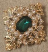 Piękna bogatozdobiona broszka GÓRALSKA przypinka ozdoba żakietu koszuli.