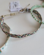 By Dziubeka Braided * śliczna pleciona bransoletka fioletowo-zielona _ NowA