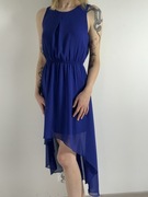 Chabrowa zwiewna sukienka, asymetryczna, elegancka rozm. XS/S New Look