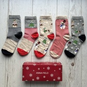 Zestaw świątecznych skarpet w pieski 35-38 Anna Field Mikołajki prezent