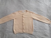 Kremowy beżowy łososiowy elegancki zapinany sweter oversize Succo 38 40 42