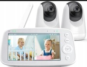 FAKEME Elektroniczna niania z dzielonym ekranem, 5" 720P z 2 kamerami