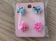 Kolczyki różyczki różowo-niebieskie