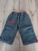 Spodnie ocieplane jeansy chłopięce 74.