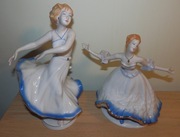 Dama baletnica tancerka porcelana Arpo Rumunia 2szt sztuka dekoracja