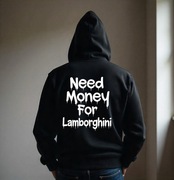 Męska Czarna Bluza M Need Money For Lamborghini