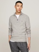 Sweter Tommy Hilfiger XXL Light Grey Heather - 100% wełna