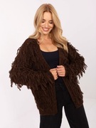 Brązowy damski kardigan w stylu boho RUE PARIS