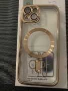 Magsafe etui przezroczysto złote do iPhone 15