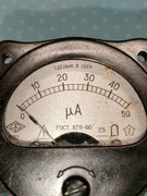 Analogowy Zegar mikro amperomierz Radziecki