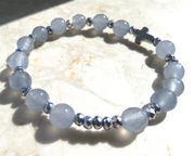 RÓŻANIEC bransoletka dziesiątka szara hematyt JADEIT