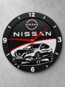 Zegar ścienny inspirowany marką NISSAN QASHQAI druk 3d. Średnica 245 mm