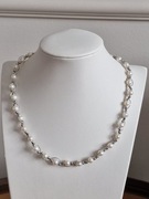 Srebrny naszyjnik z prawdziwymi perłami pr 925