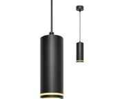 2x Lampa Wisząca Tuba BOYIR Czarna GU10 Aluminium 15cm