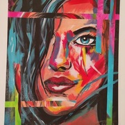 Obraz portret dziewczyny freehand 