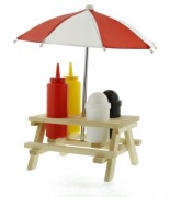 Zestaw przyprawników 4 w 1-- ketchup, musztarda, sól, pieprz- SUPER DESIGN