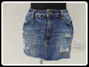 H&M Mini krótka spódnica jeansowa z przetarciami 40 L