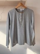 Lands’ End vintage longsleeve 94% bawełna henley basic