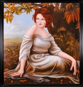 Obraz olejny rama 120x130 cm " W Hołdzie Jesieni" 