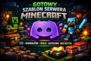 Szablon serwera Discord Minecraft | Gotowa struktura | Role + kanały