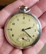 Zegarek Omega Art Deco kieszonka vintage stalowa 38.5L T1 - 1937r