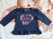 Haftowana bluzka 74 serce kwiatki falbana tata jak nowa