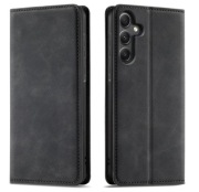 Etui z klapką do Samsung S25 + szkło ochronne / skóra naturalna