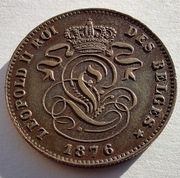 BELGIA 2 Cents 1876 okołoMENNICZA