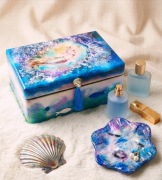 Artystyczna Puszka pudełko na drobiazgi Rękodzieło Upcycling Galaxy Art 