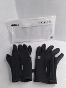 Czarne zimowe rękawice rowerowe Vilico z zamkiem błyskawicznym