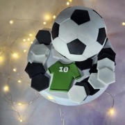 Zestaw na tort dla piłkarza,  piłka 10cm ,łatki koszulka z numerem lub imie