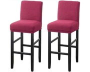 Pokrowce na krzesła barowe, 2 sztuki, żakardowe, elastyczne - malinowe