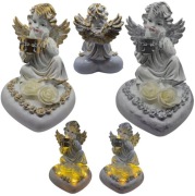 Aniok SOLARNY na SERCU ZNICZ WIECZNY BIAŁO ZŁOTY lub BIAŁO SREBRNY NA GRÓB 