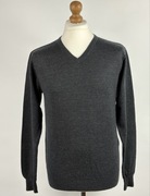 SELECTED M Sweter 100% Merino Wool Grafit V-neck Premium
