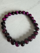 Bransoletka szklana 8 mm – czarno-fioletowa