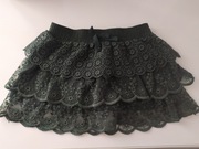 Spódniczka koronkowa falbany zielona Zara rozm.110